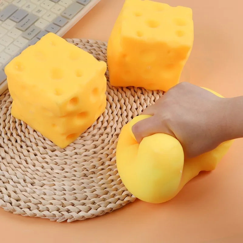 Jumbo Cheese Squeeze Fidget Toy – Slow Rebound Stress Relief