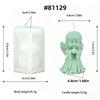 A silicone mold of a praying angel figure used for making candles and resin.
