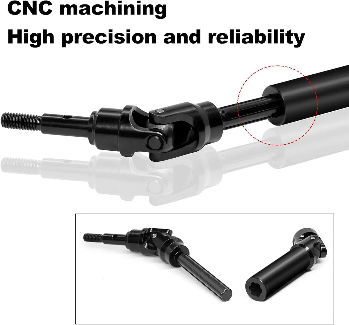 Heavy-Duty Steel Driveshaft Set for 1/10 RC Trucks