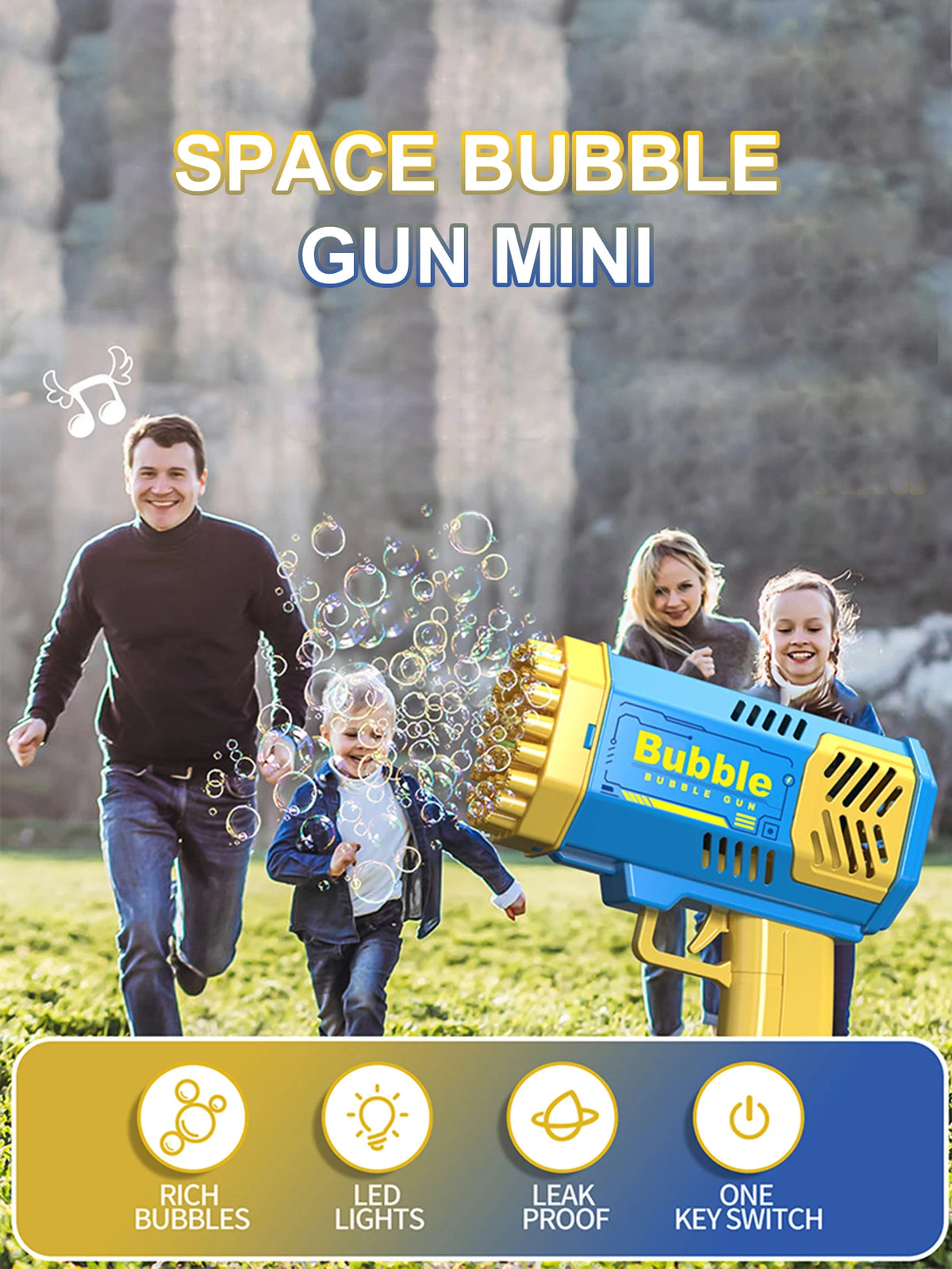Electric Automatic Bubble Gun with 40 Holes