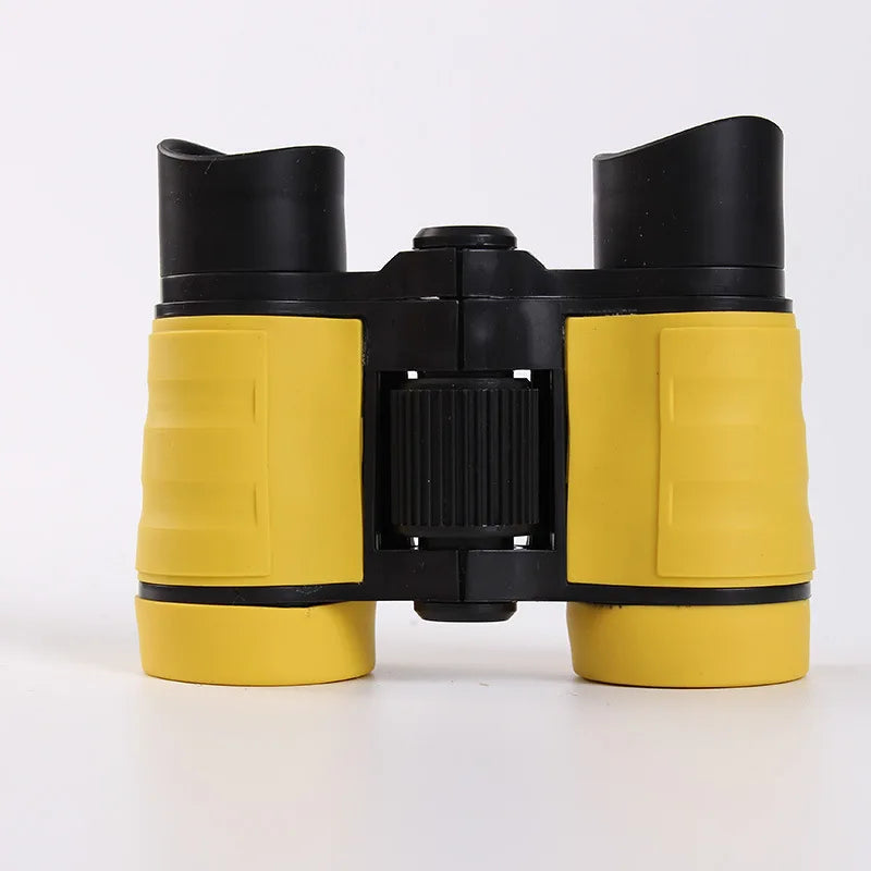 A pair of black and yellow binoculars for birdwatching and outdoor adventures.