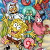 A colorful diamond painting kit featuring characters from SpongeBob SquarePants
