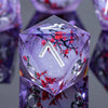 Liquid Core Glow D&D Dice Set with Sharp Edges