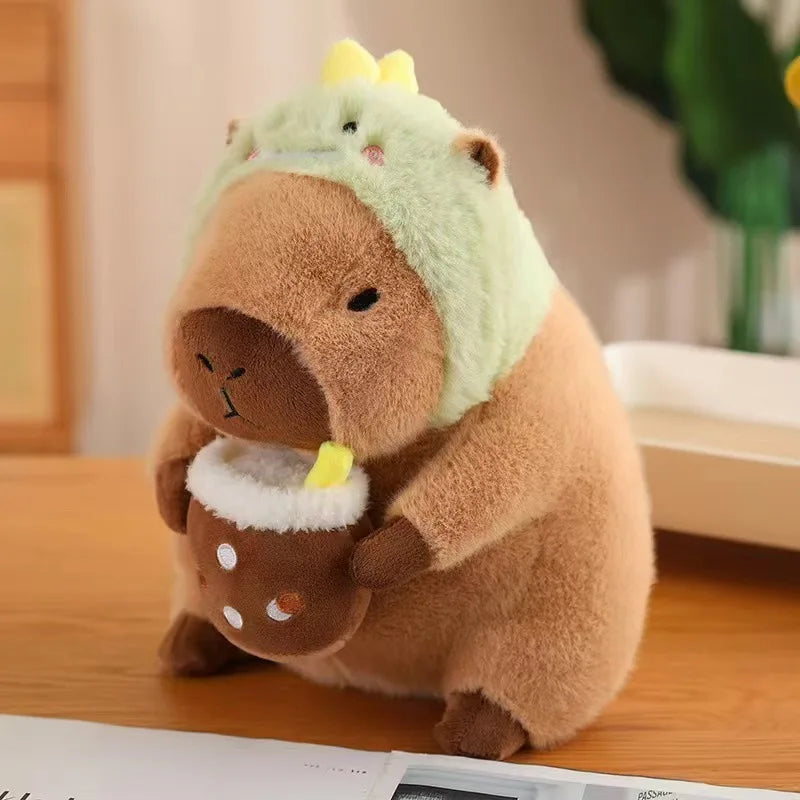 Adorable Capybara Plush Toy with Cute Turtle Backpack