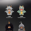 A collection of four plush doll pendants featuring characters like The Soul Corroder, The Wingless Follower, The Backlit Mess