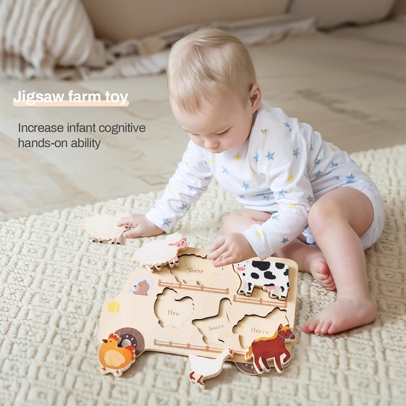 Wooden Vehicle Puzzle Board for Toddlers – Montessori Learning Toy