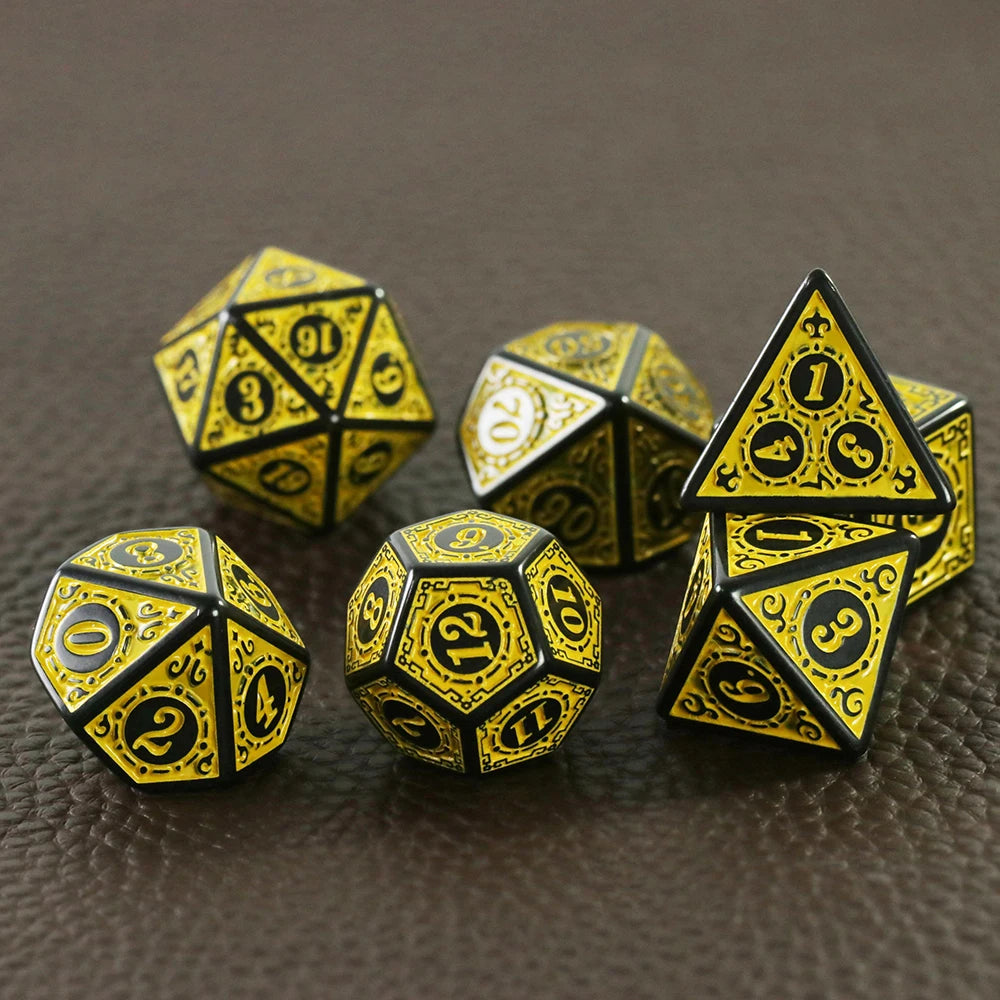 Textured Polyhedral Dice Set for RPG and Tabletop Games