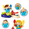 A colored clay haircut playset featuring a doll, tools, and accessories for children.