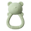 Bear-Shaped Silicone Baby Teether with Rattle Handle