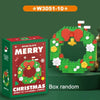 A box of Merry Christmas micro block set featuring a green wreath decorated with red bows and white flowers.