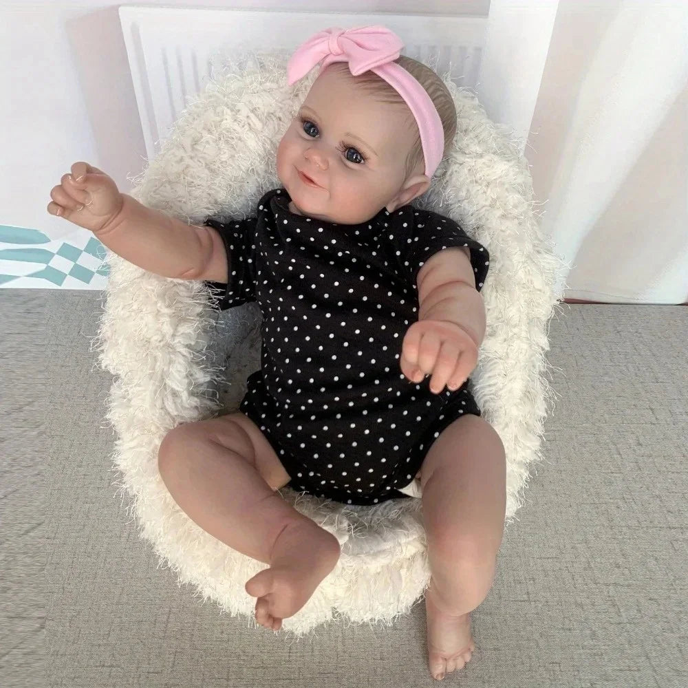 20-Inch Realistic Reborn Baby Doll with Hand-Painted Hair