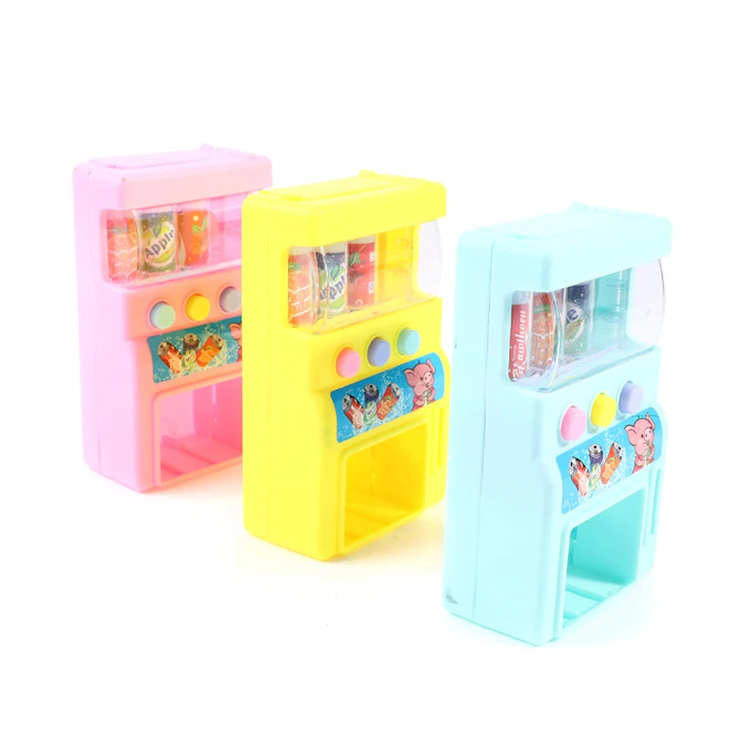 Kids Interactive Vending Machine Toy with Mini Drinks and Coins