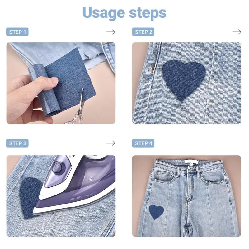 Denim Iron-On Repair Patches (8x51cm)