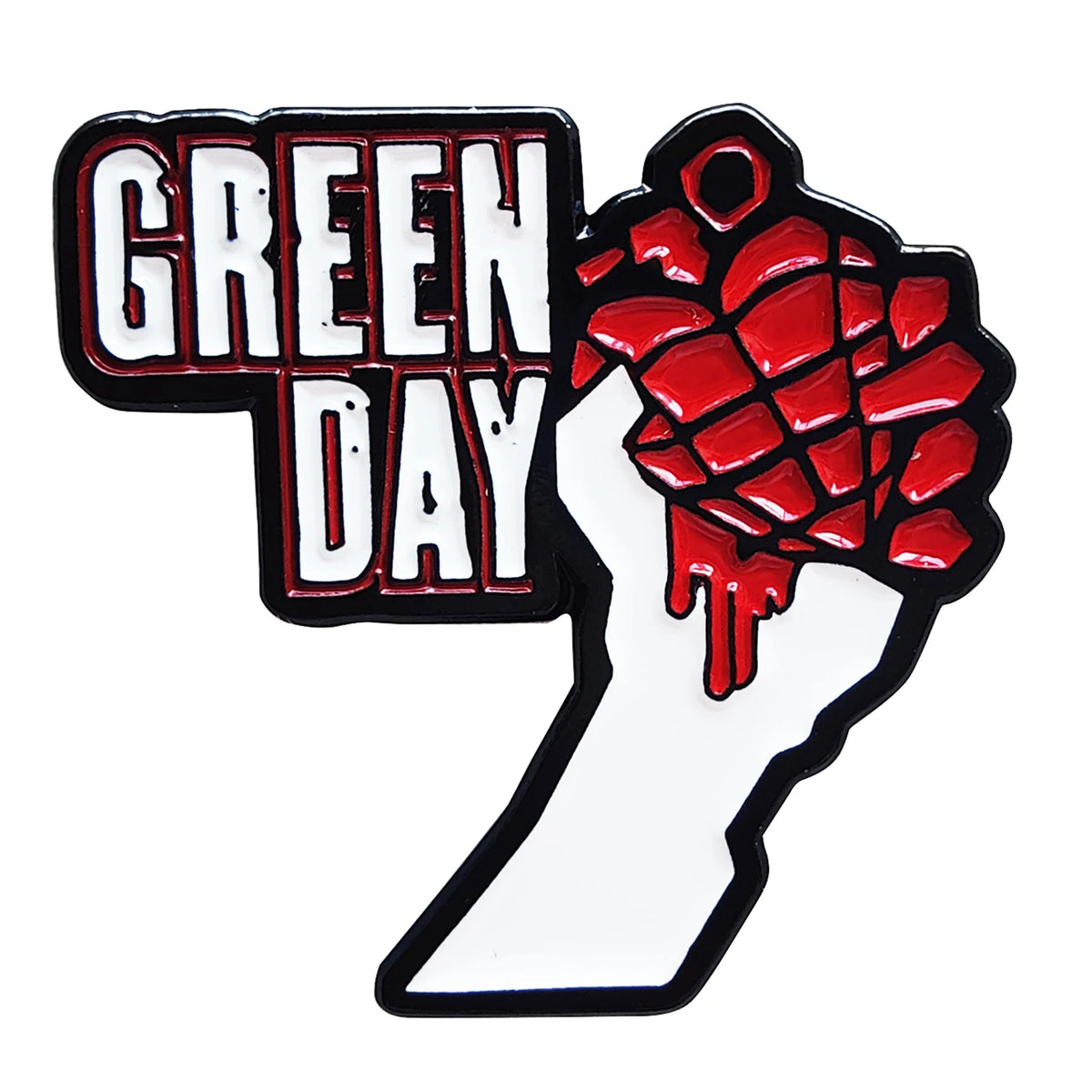 Green Rock Band Pin – Metal Lapel Brooch for Music Lovers