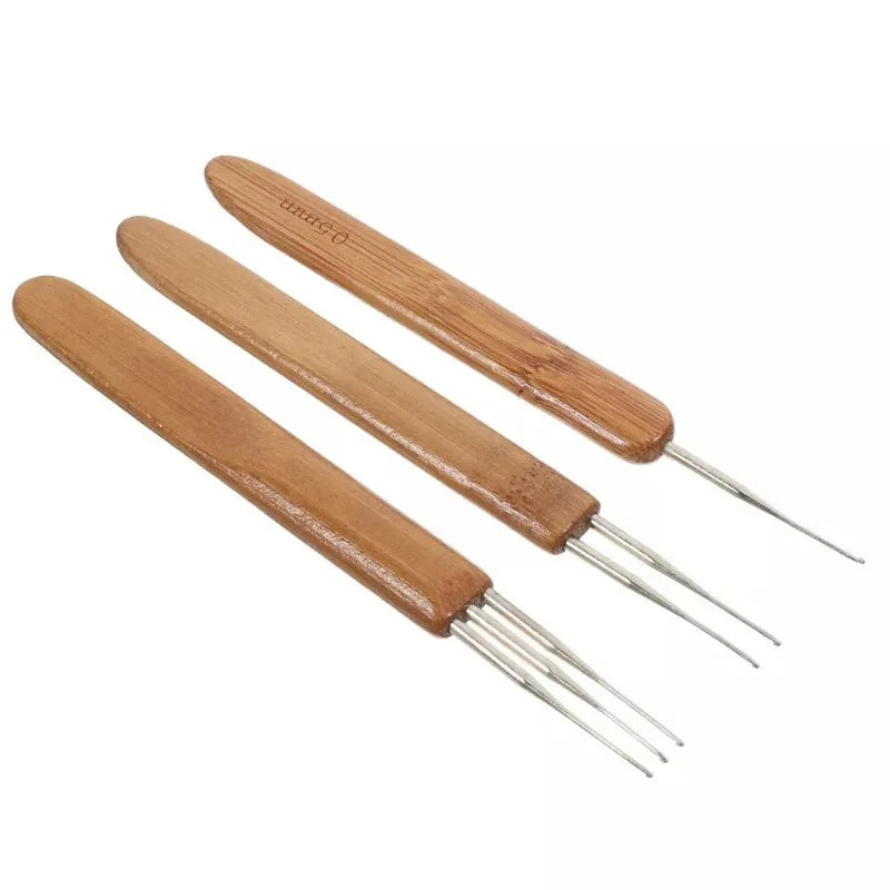 Dreadlock Crochet Hook Set with Bamboo Handles