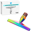 A silver metal drill tip and a colorful diamond painting pen with an interchangeable resin tip.