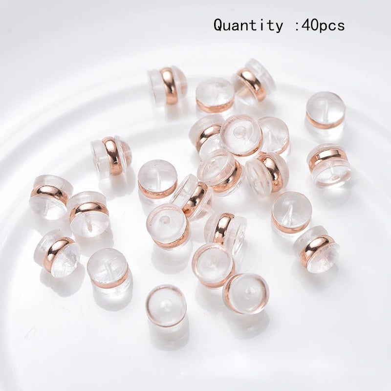 Silicone Earring Backs with Copper Ring – Comfortable Earring Stoppers for Jewelry Making
