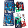 A box of Magic Tricks for Kids kit showing various magic props and an instruction manual.