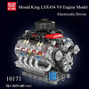 Mould King LSX454 V8 Engine Model electrically driven with detailed components and wiring