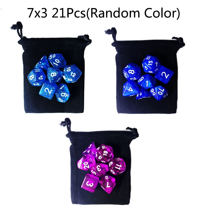 Multicolor Polyhedral Dice Set for RPG and Board Games