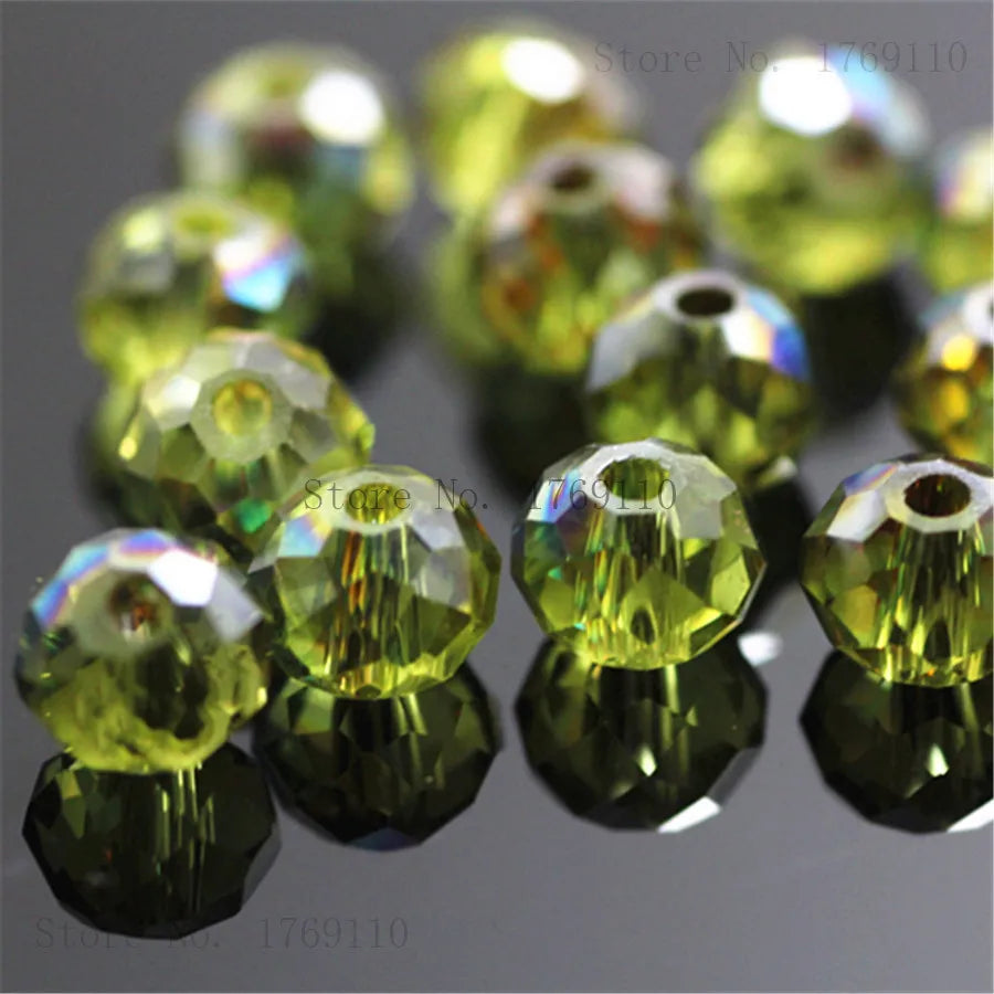 Faceted Crystal Glass Rondelle Beads for Jewelry Making