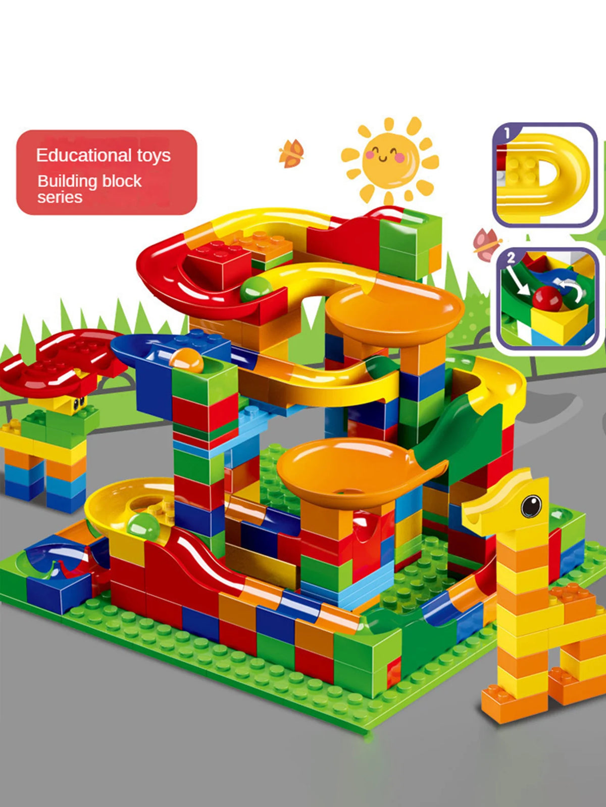 Miniature Building Blocks Track & Slide Set