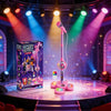 Kids Karaoke Microphone with Guitar Stand and LED Lights