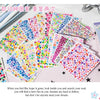 A colorful pack of star and floral deco cut film stickers for scrapbooking and DIY crafts