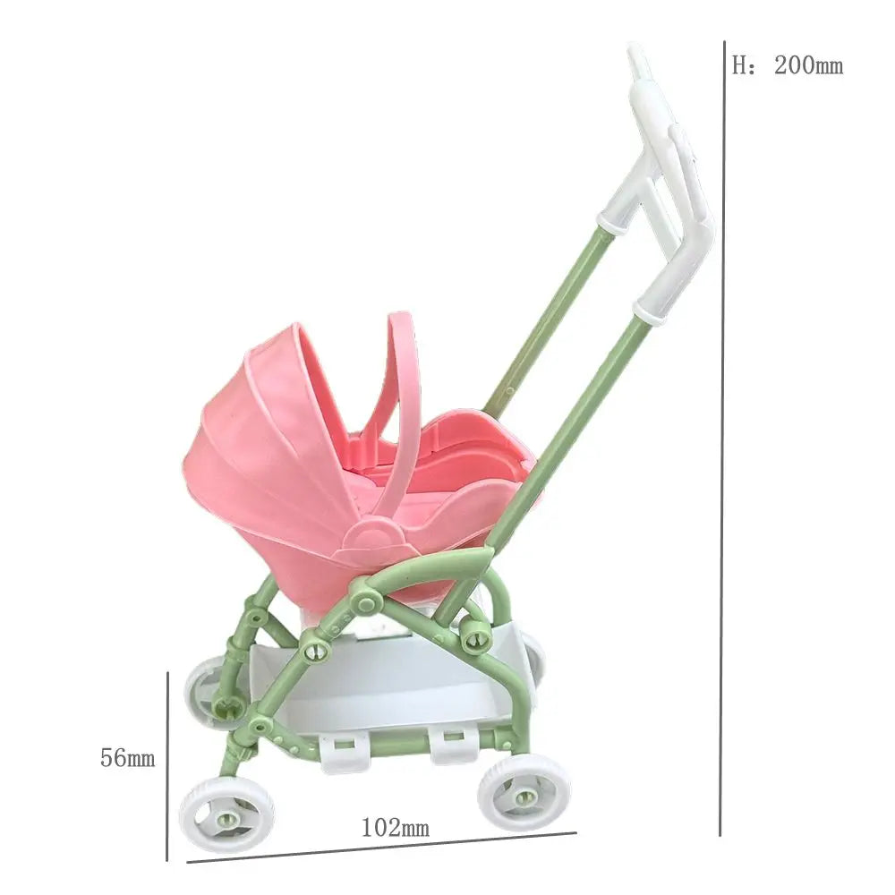 Mini Doll Stroller Trolley with Shoes for 1/12 Scale Dolls