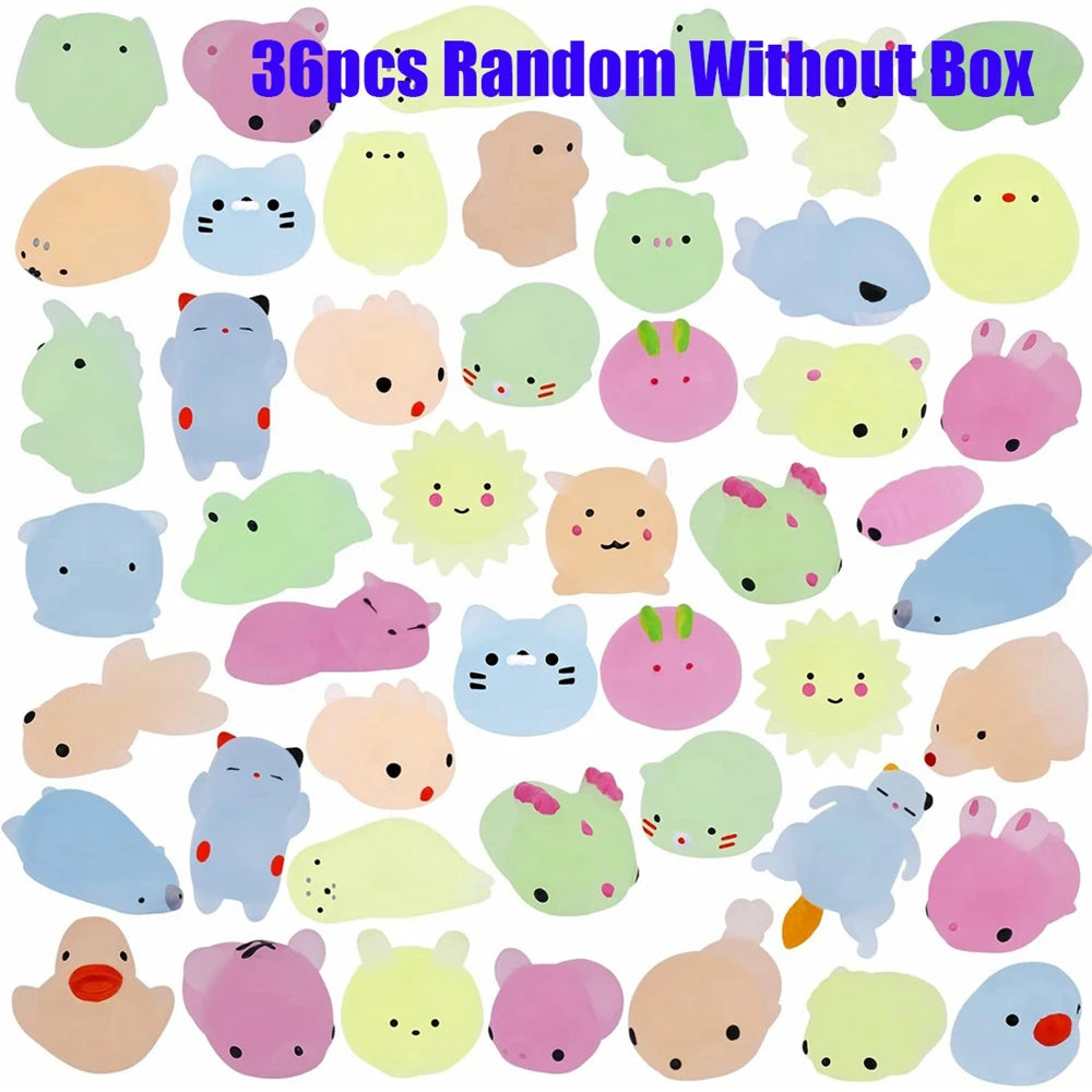 Kawaii Animal Squishy Toys – Glow in the Dark Stress Relievers (Party Pack)