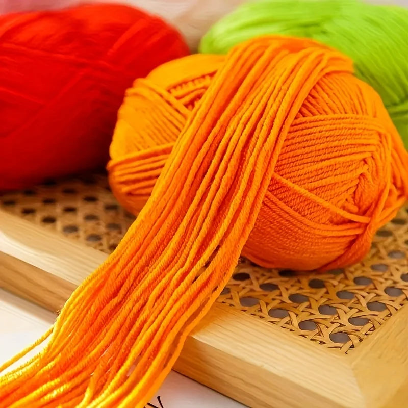 Premium Acrylic Yarn 4-Pack – Soft, Bright, Machine-Washable Knitting Yarn