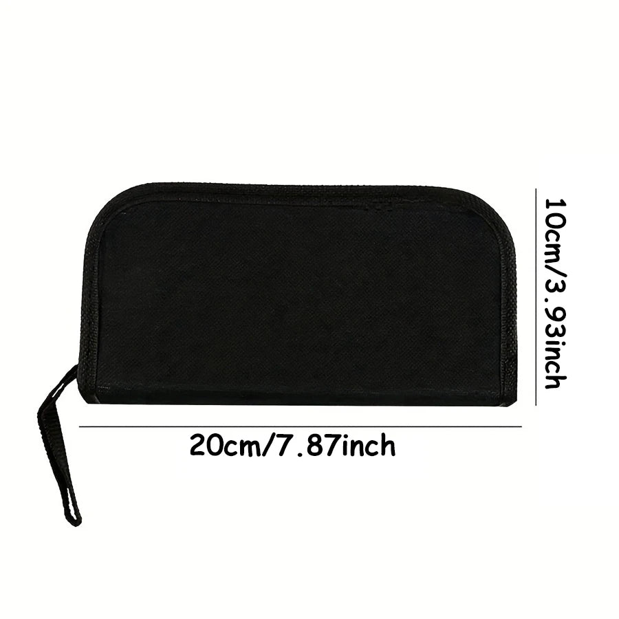 Black multifunctional guitar repair tool kit with dimensions 20cm by 10cm
