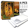 Box of a 1000-piece Famous Painting series jigsaw puzzle with adhesive paper sheets