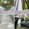 Rolls of cute cartoon tiger party backdrop fabric showing various patterns and colors