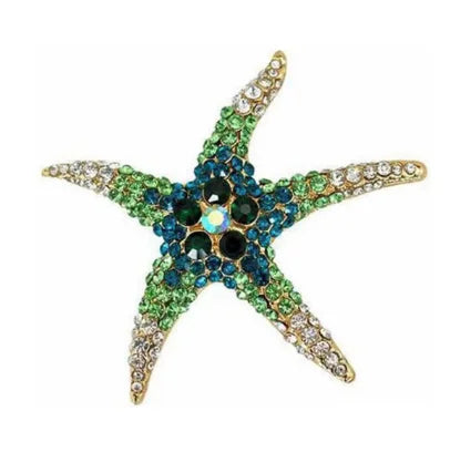 Gold-Plated Rhinestone Turtle Brooch Pin