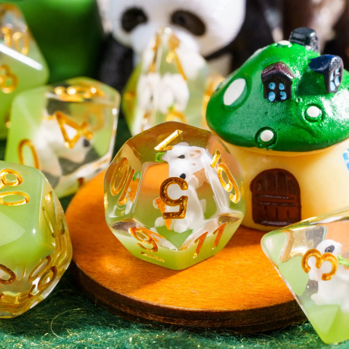 Cute Animal Resin Polyhedral Dice Set