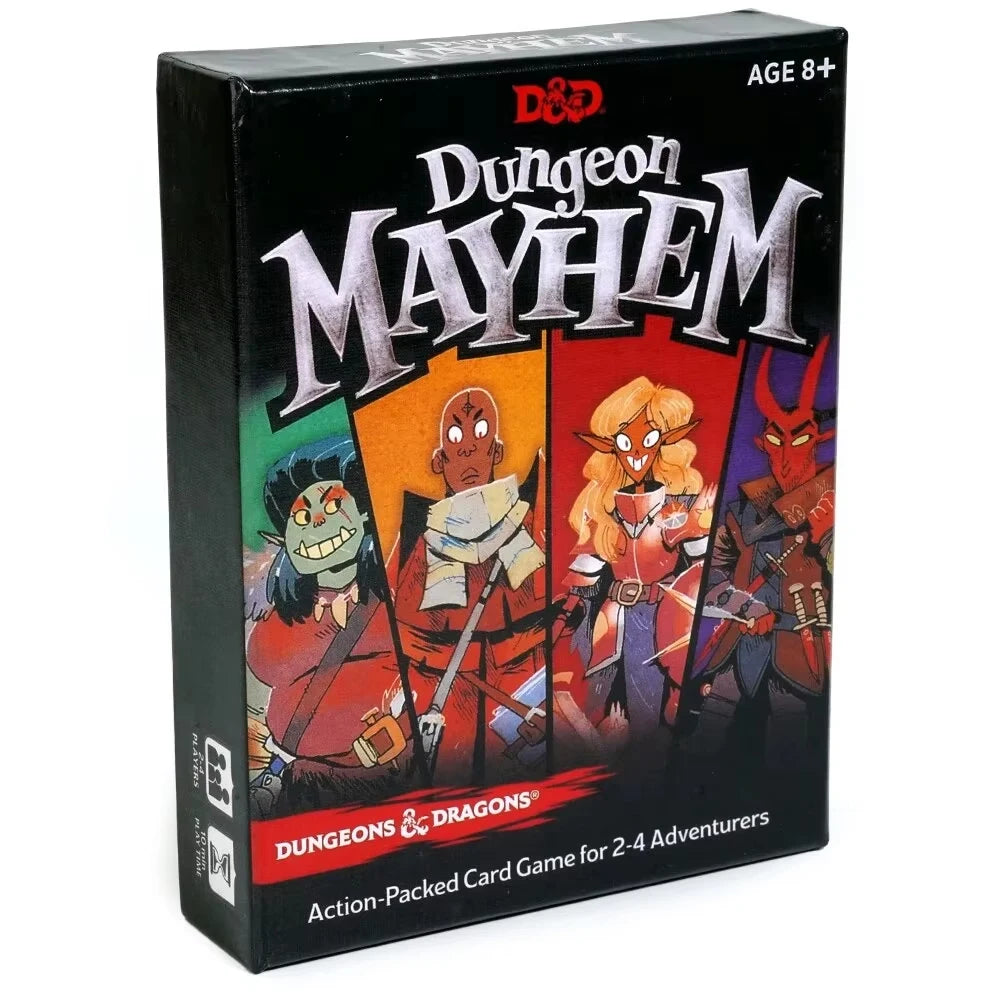 Box of Dungeons & Dragons Mayhem Card Game featuring monster adventures and character artwork