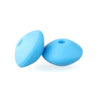Two light blue silicone lentil beads shaped like an abacus for jewelry making