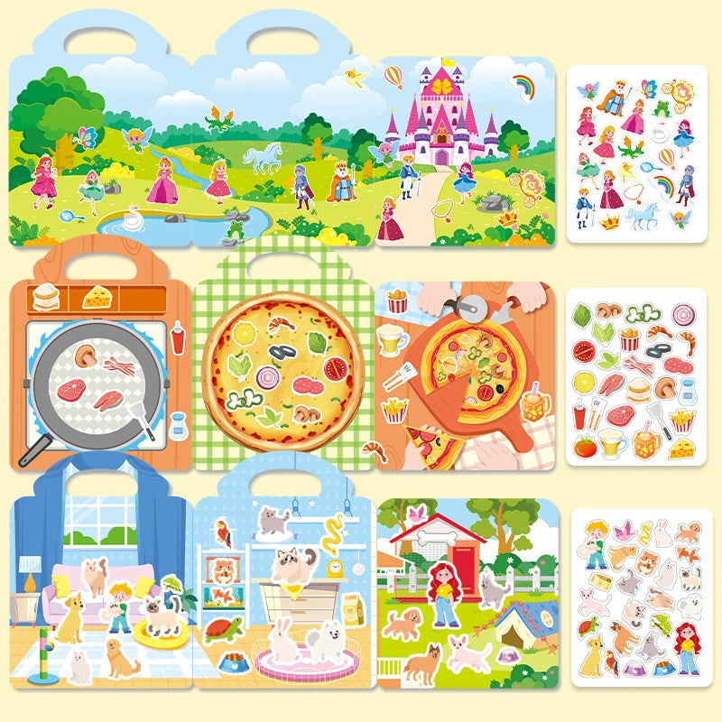 Reusable Jelly Sticker Books for Kids - Animal & Ocean Themes