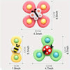 Suction Cup Spinning Top Toy with Cute Bug and Flower Design