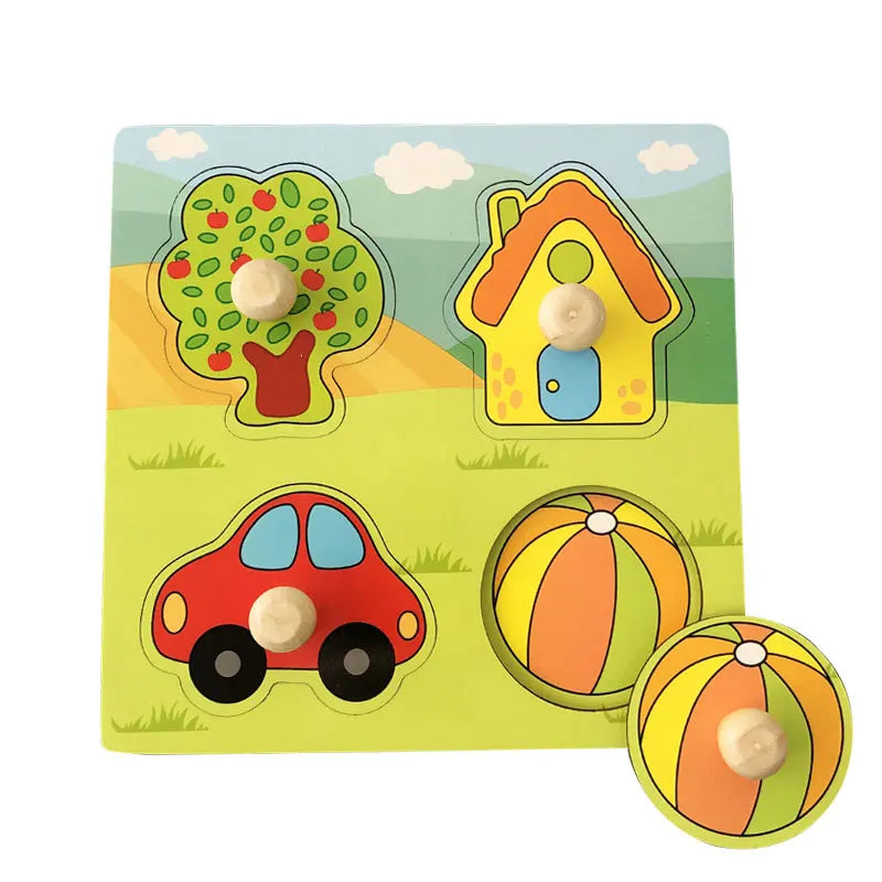 Wooden Alphabet & Number Peg Puzzles for Toddlers