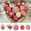 Floral Silicone Candle Mold Set with Rose, Daisy, Peony & Heart Designs