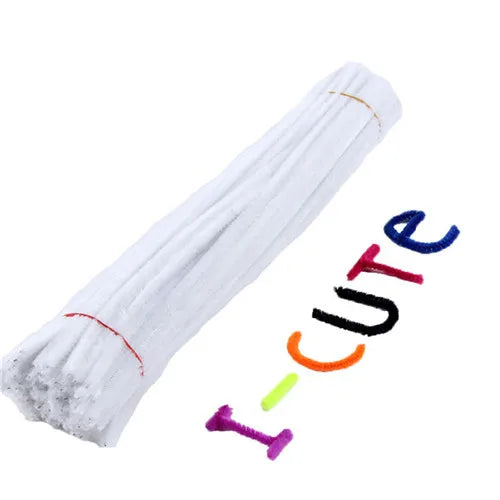 A bundle of 100 colorful pipe cleaners for DIY projects