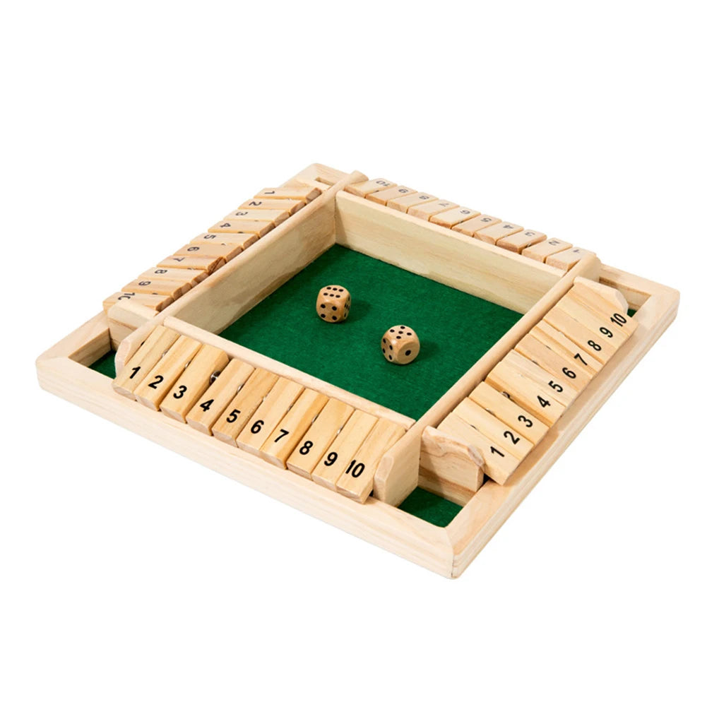 Classic Wooden Shut the Box Dice Game for Family Fun