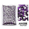 Bag of deep purple flat-back resin rhinestones for DIY craft and nail art