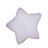 A translucent lavender star-shaped resin nail art palette with a gold trim.