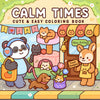A coloring book cover featuring cute animals like a panda, cat, dog, and rabbit in a colorful illustration.