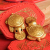 Golden Miniature Turtle Figurine for Prosperity and Good Fortune