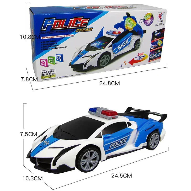 360° Spinning Stunt Racing Car with LED Lights & Music