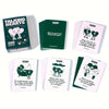 A collection of Talking Hearts couple conversation cards in green and pink, featuring various questions for date night and tr